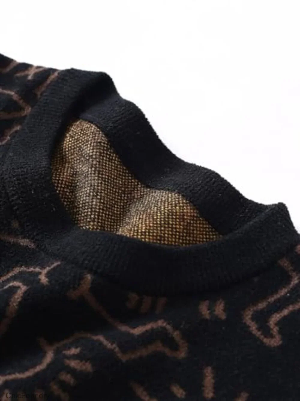Men's Oversized Graffiti Graphic Knit Pullover Sweater Crewneck